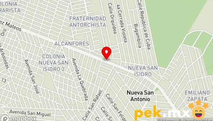 mapa de Servicio Electrico Automotriz 
