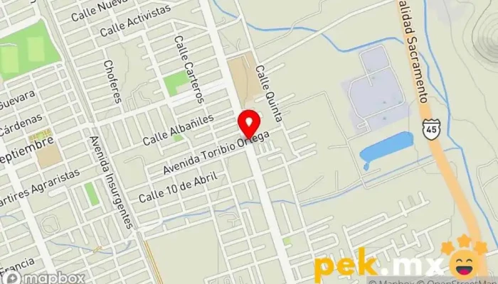 mapa de Servicio Rodríguez Servicio de reparación de sistemas eléctricos para automóviles, Taller de frenos en Chihuahua