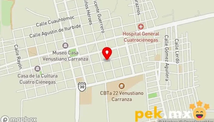 mapa de servicios multiples achuz Electricista en Cuatro Ciénegas de Carranza