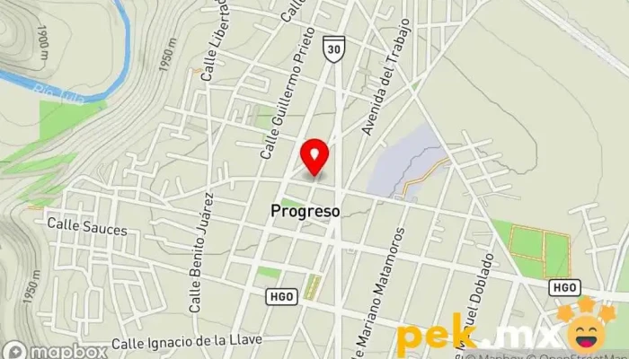 mapa de Solución Eléctrica Oficinas de empresa en Progreso de Obregón