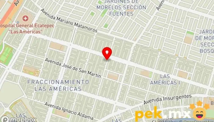 mapa de Soportes de Pantalla Las Américas RZ Shops Servicio de instalación eléctrica en Ecatepec de Morelos