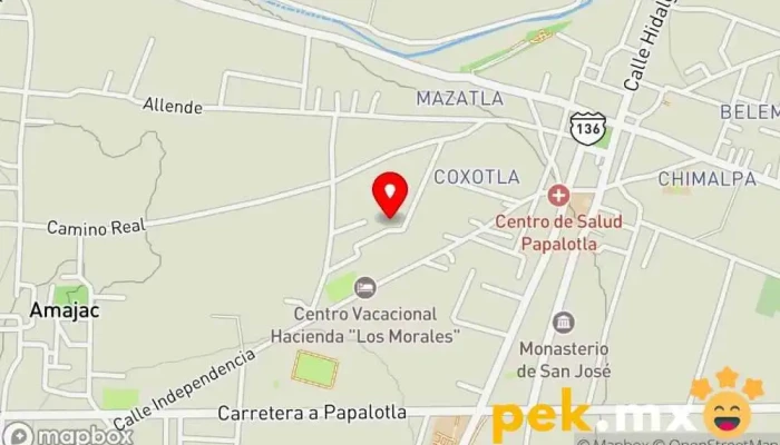 mapa de SUNTEX SA de CV Servicio de instalación eléctrica, Oficina de la Administración, Planta de energía solar fotovoltaica en Papalotla