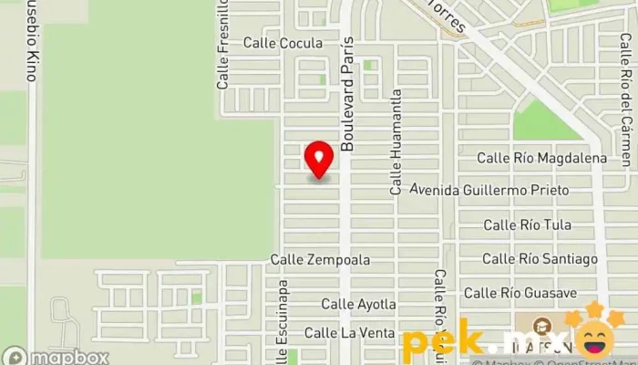 mapa de Taller de llaves cerrajería abdiel  en Cdad. Obregón