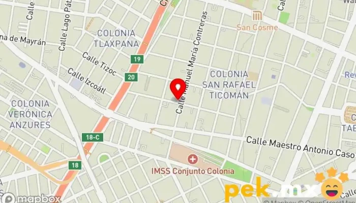 mapa de Taller de Plomería y Electricidad Electricista en Cuauhtémoc, Ciudad de México