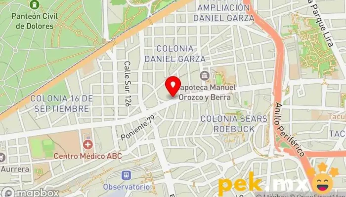 mapa de Tamex Observatorio Tienda de iluminación, Tienda de materiales para la construcción, Tienda de electricidad en Miguel Hidalgo, Ciudad de México