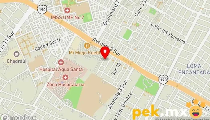 mapa de Turrubiates Guillén, Victorino Empresa de construcción, Ingeniero eléctrico, Electricista en Heroica Puebla de Zaragoza
